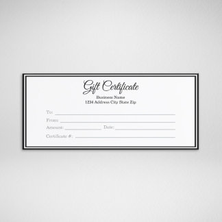 Business Gift Certificate - Printed Template
