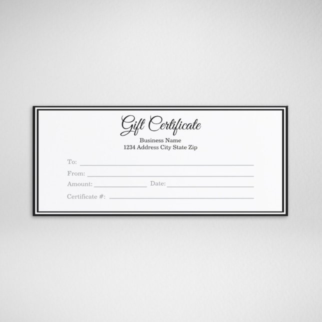Business Gift Certificate - Printed Template (Business Gift Certificate Printed Custom Template)