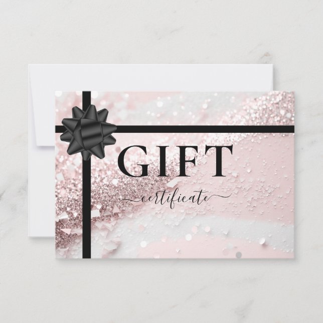 BUSINESS GIFT CERTIFICATE | Ribbon | Glitter (Front)