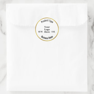 Business Gold and White Your Logo Product Label