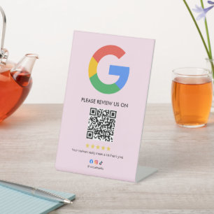 Business Google Review Tabletop Sign l QR Code