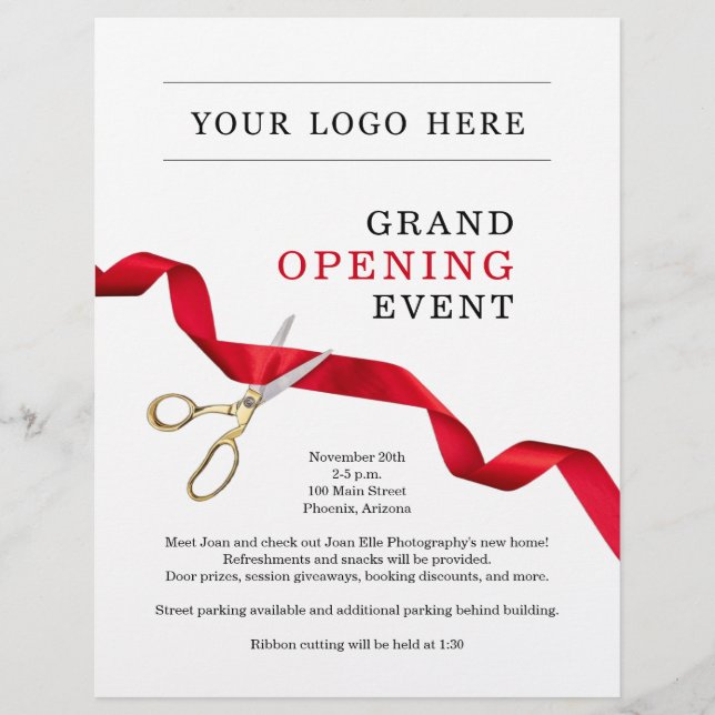 Business Grand Opening Invitation - Add Logo Flyer (Front)