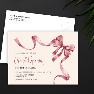 Business Grand Opening Modern Ribbon Cutting Invitation Postcard