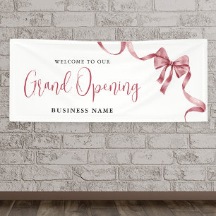 Business Grand Opening Modern Ribbon Welcome Banner