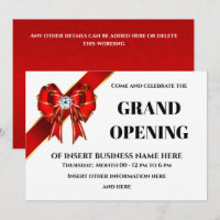 Business grand opening red bow ribbon VIP guests