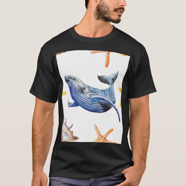 Business Graph Whale: Candlestick Chart T-Shirt (Front)