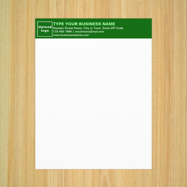 Business Green Letterhead on Paper Sheet (Business green letterhead on paper sheet.)
