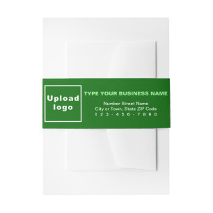 Business Green Portrait Format Invitation Belly Band