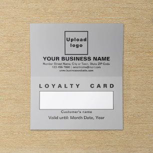 Business Grey Folded Loyalty Card