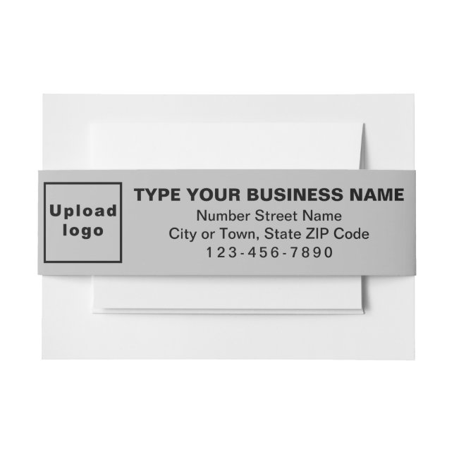 Business Grey Landscape Format Invitation Belly Band (Front Example)