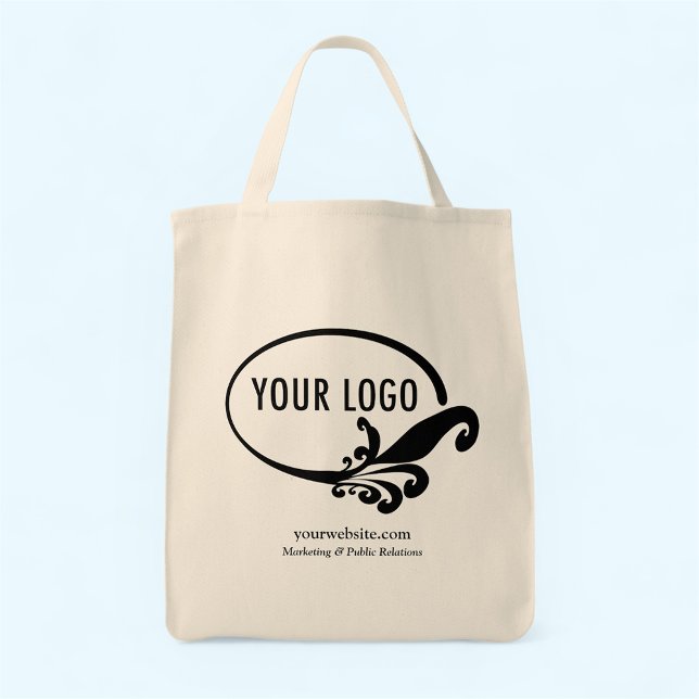 Business Grocery Tote Bag Company Logo 100% Cotton (MISOOK Canvas Grocery Tote Bag with Logo)