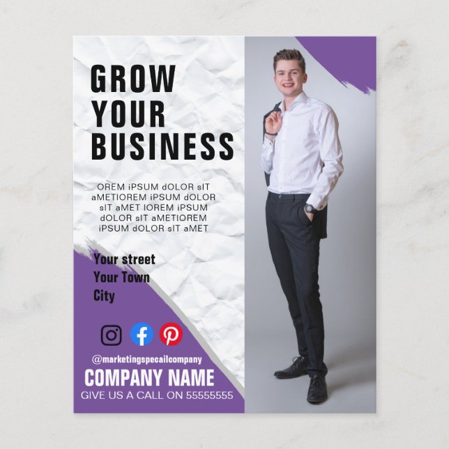 Business Growth Marketing Flyer Custom Poster (Front)