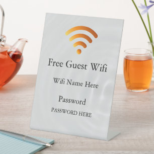 Business Guest Wifi Password and Network Pedestal Sign