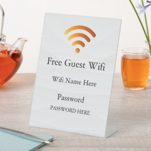 Business Guest Wifi Password and Network Pedestal Sign