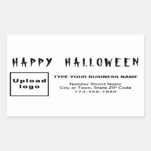 Business Halloween Black and White Rectangular Sticker