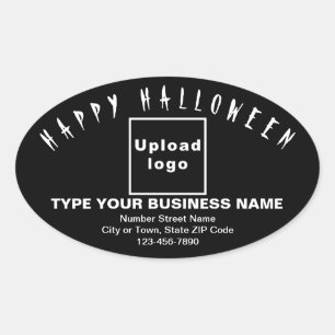Business Halloween Black Oval Sticker