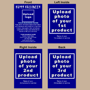 Business Halloween Blue Folded Greeting Card