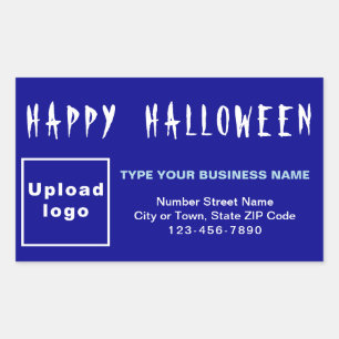 Business Halloween Blue Rectangle Sticker