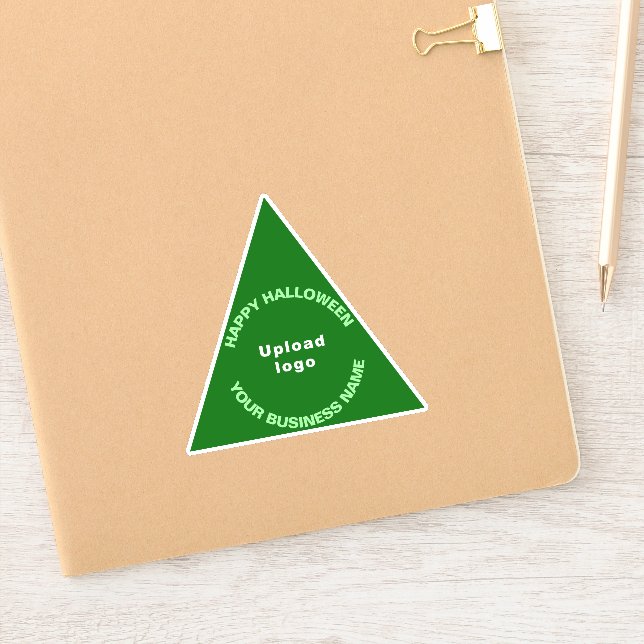 Business Halloween Green Triangle Vinyl Sticker (Notebook)