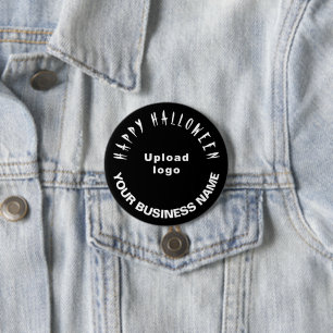 Business Halloween Greeting on Black Round Shape 7.5 Cm Round Badge
