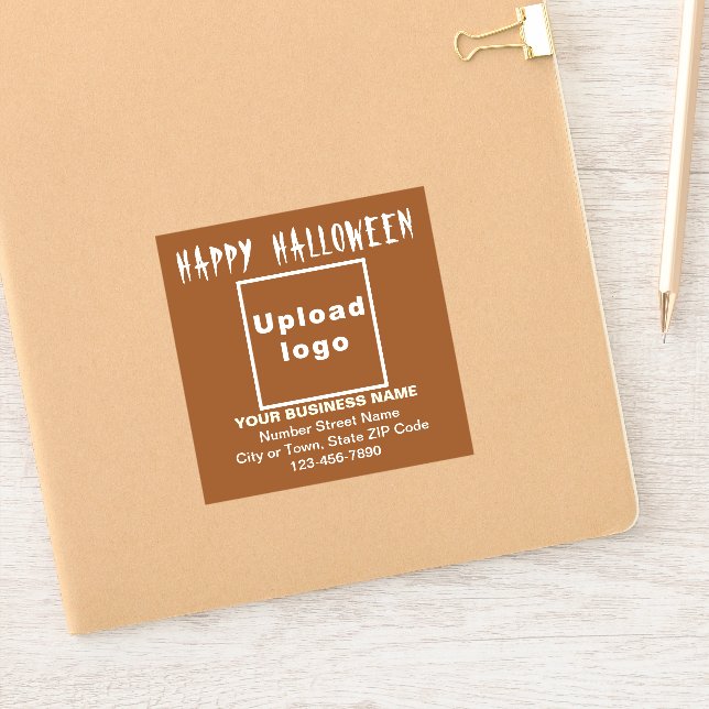 Business Halloween Greeting on Brown Square Vinyl (Notebook)