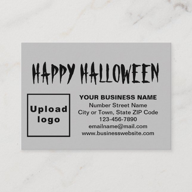 Business Halloween Greeting on Grey Enclosure Card (Front)