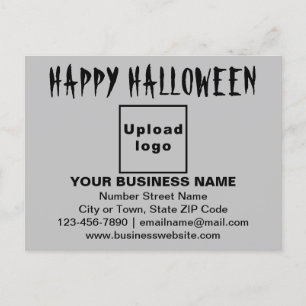 Business Halloween Greeting on Grey Postcard
