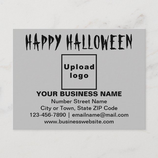 Business Halloween Greeting on Grey Postcard (Front)