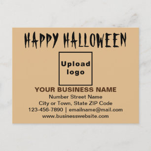 Business Halloween Greeting on Light Brown Postcard