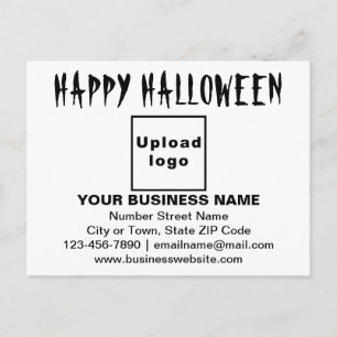 Business Halloween Greeting on White Postcard