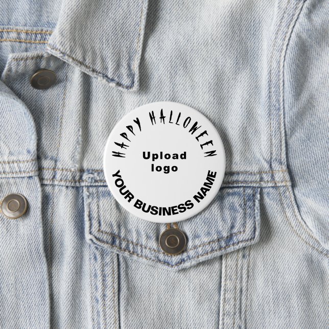 Business Halloween Greeting White Round Button (In Situ)