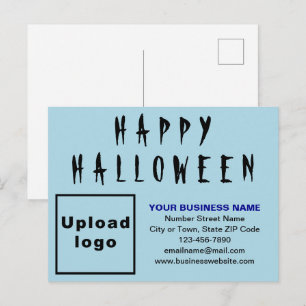 Business Halloween Light Blue Holiday Postcard