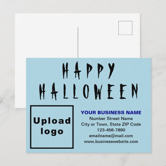 Business Halloween Light Blue Holiday Postcard (Front/Back)