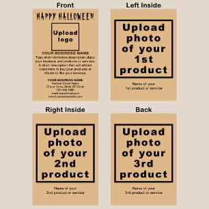 Business Halloween Light Brown Folded Greeting Card