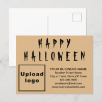 Business Halloween Light Brown Holiday Postcard