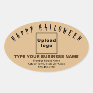 Business Halloween Light Brown Oval Sticker