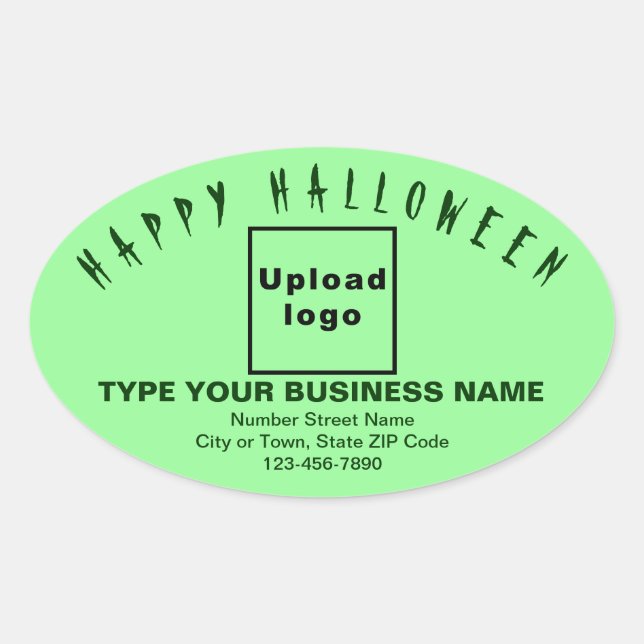Business Halloween Light Green Oval Sticker (Front)