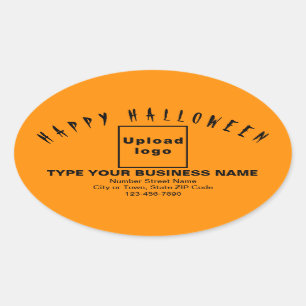 Business Halloween Orange Oval Sticker