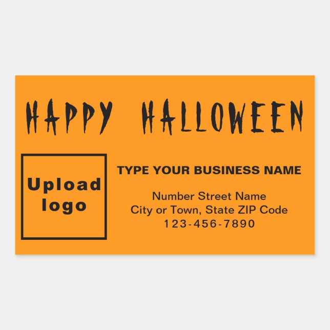 Business Halloween Orange Rectangle Sticker (Front)