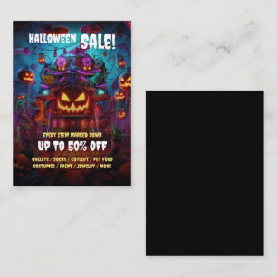 Business Halloween Party Sale Mini Flyer Cards