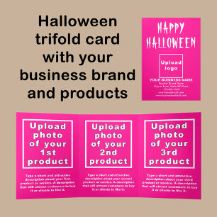 Business Halloween Pink Trifold Card