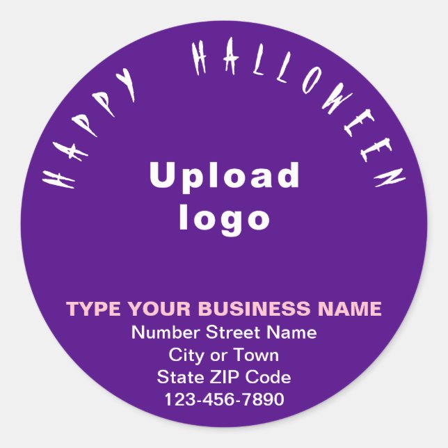 Business Halloween Purple Round Sticker (Front)