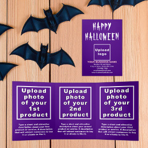 Business Halloween Purple Trifold Card