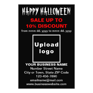Business Halloween Sale on Black Photo Paper Print