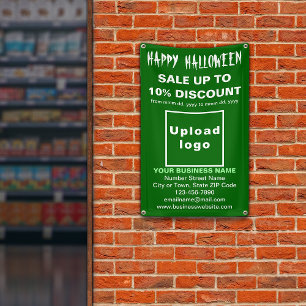 Business Halloween Sale on Green Banner