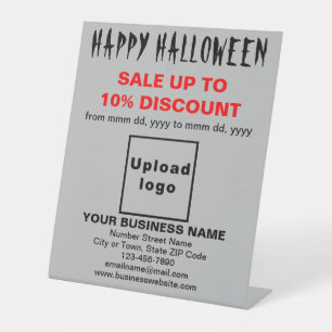 Business Halloween Sale on Grey Pedestal Sign