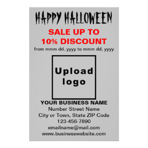 Business Halloween Sale on Grey Photo Paper Print