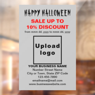 Business Halloween Sale on Grey Window Cling