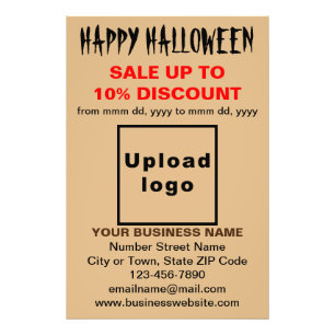 Business Halloween Sale on Light Brown Photo Paper Print