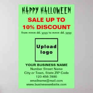 Business Halloween Sale on Light Green Poster